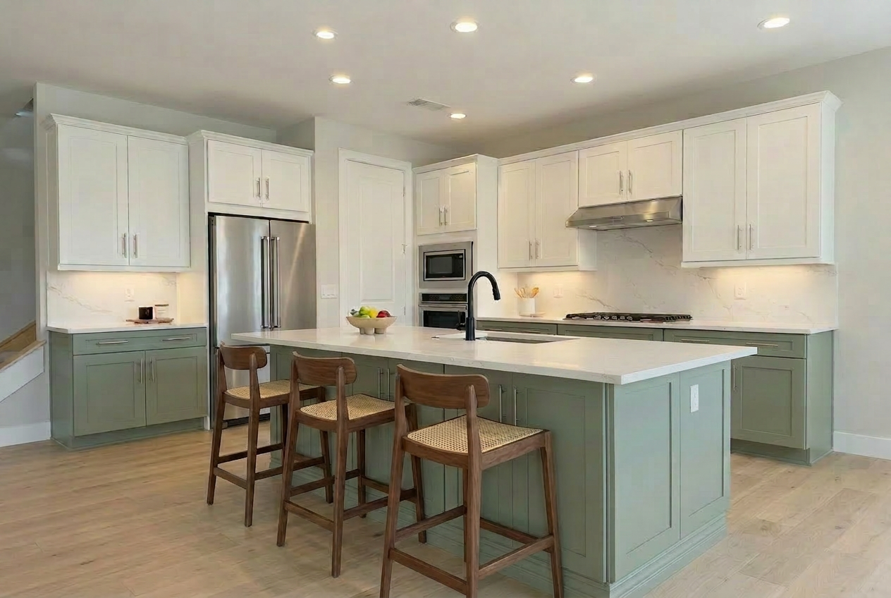 Sage & White Modern Kitchen