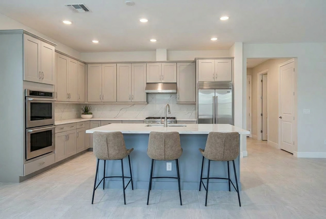 Soft Gray Shaker Kitchen